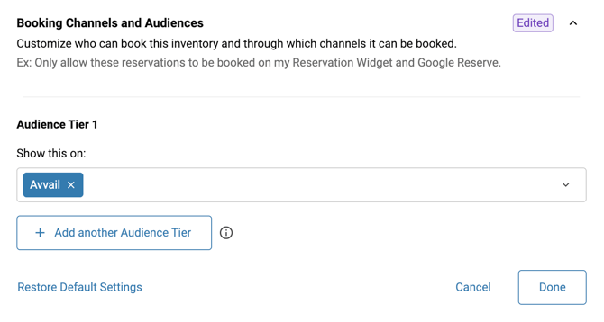 Create New Access Rule Audience