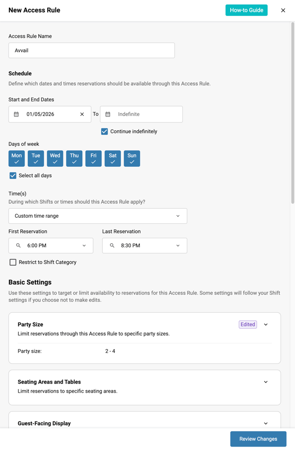 Create New Access Rule