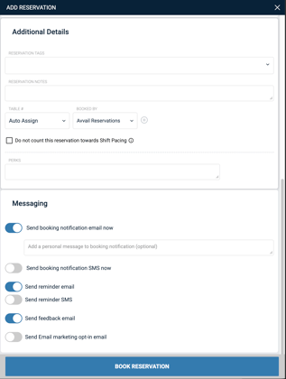 Create Reservation Book